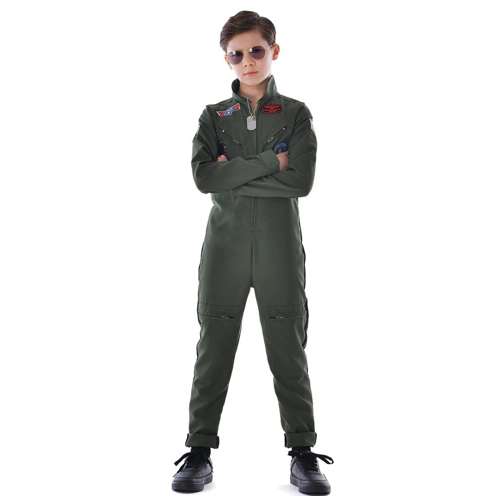 Eraspooky Retro Movie Top Gun Cosplay Military Pilot Costume