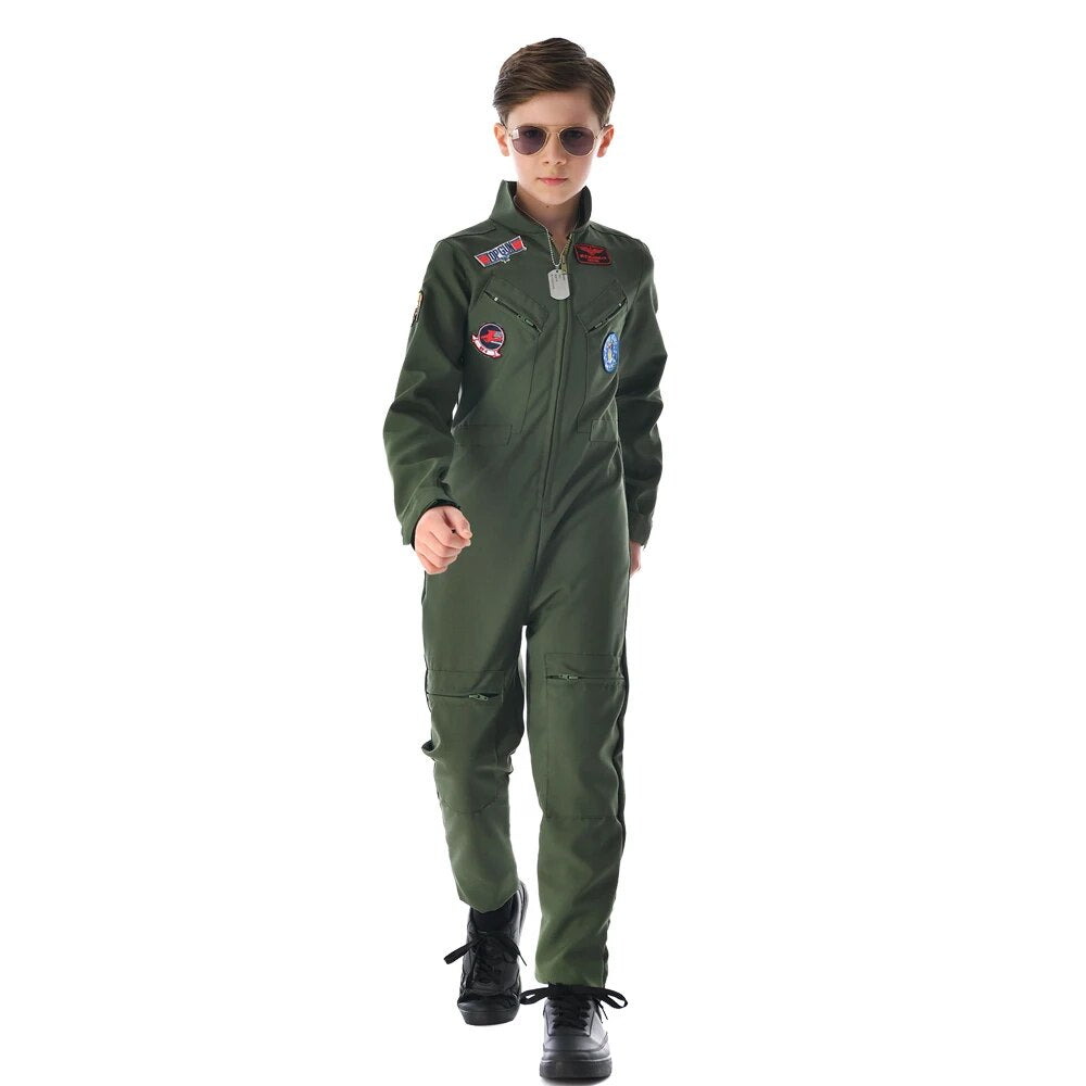 Eraspooky Retro Movie Top Gun Cosplay Military Pilot Costume