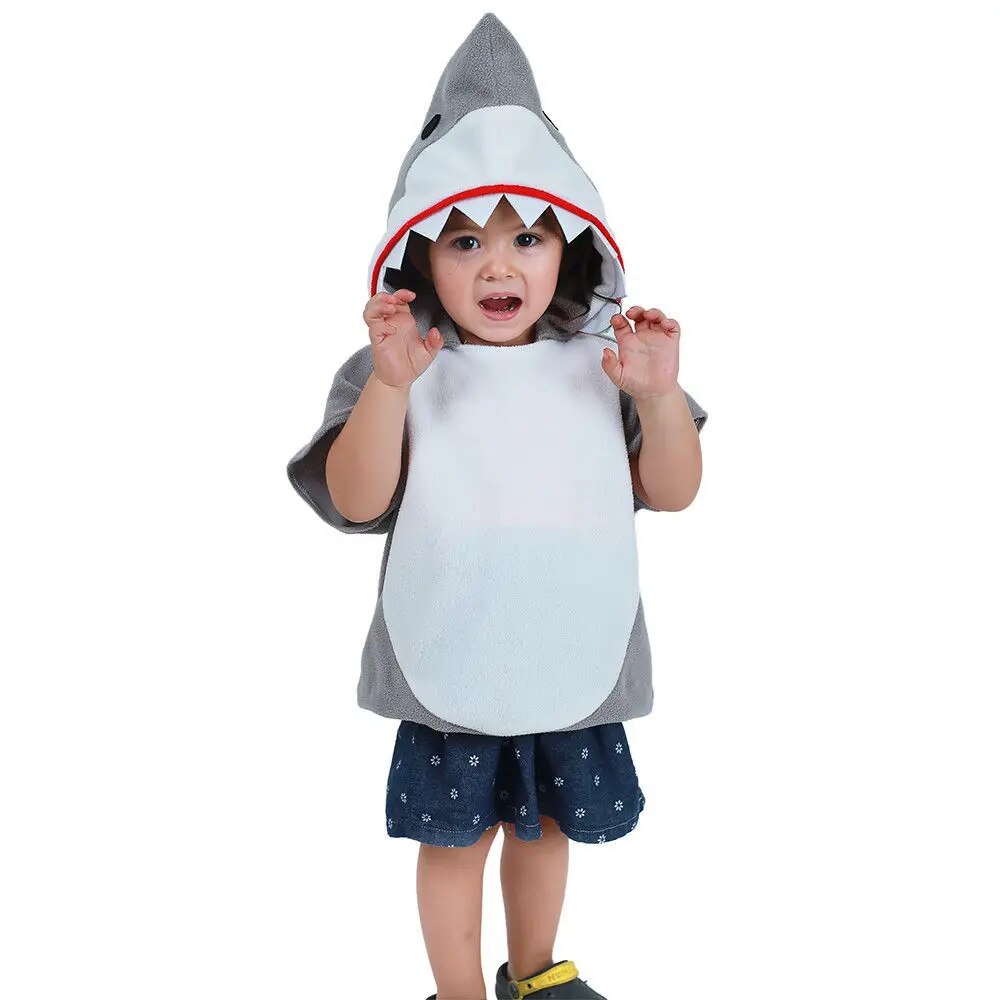 Eraspooky 1-6T Gray Shark Cosplay Hoodie