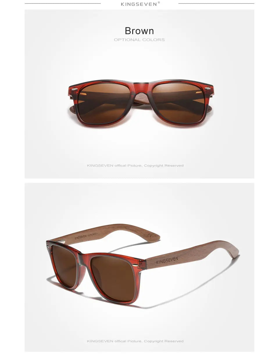 KINGSEVEN Black Walnut Sunglasses Brown