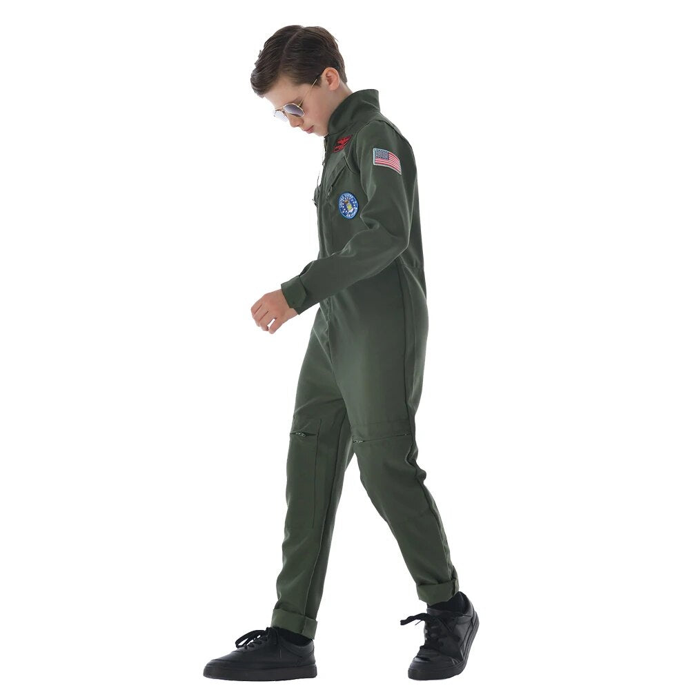 Eraspooky Retro Movie Top Gun Cosplay Military Pilot Costume