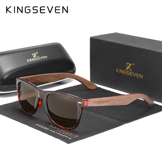 KINGSEVEN Black Walnut Sunglasses Leopard