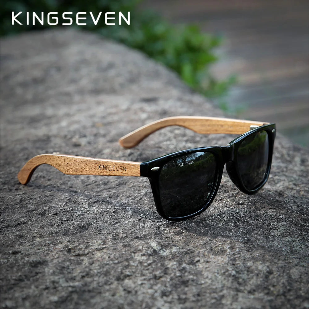 KINGSEVEN Black Walnut Sunglasses Black