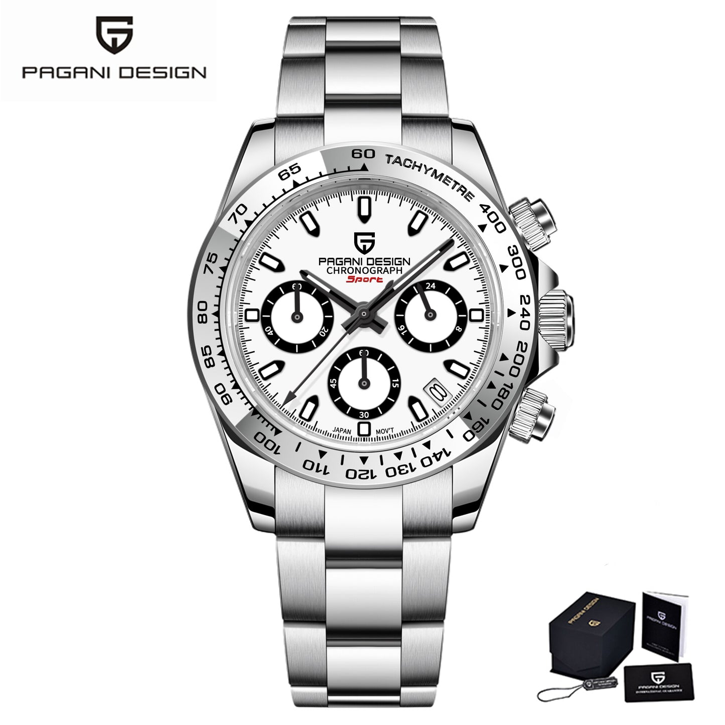 PAGANI DESIGN Stainless Steel Bezel Men's Luxury Wristwatches