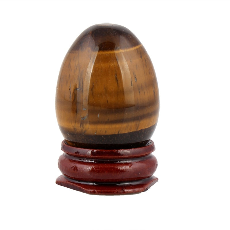 Decor Stone Egg on Wood Stand