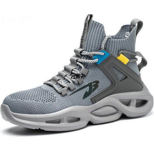 High Top Men Safety Shoes - Grey Mid