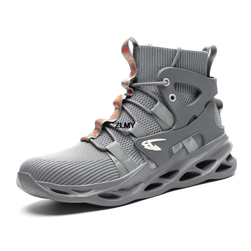 High Top Men Safety Shoes - Grey