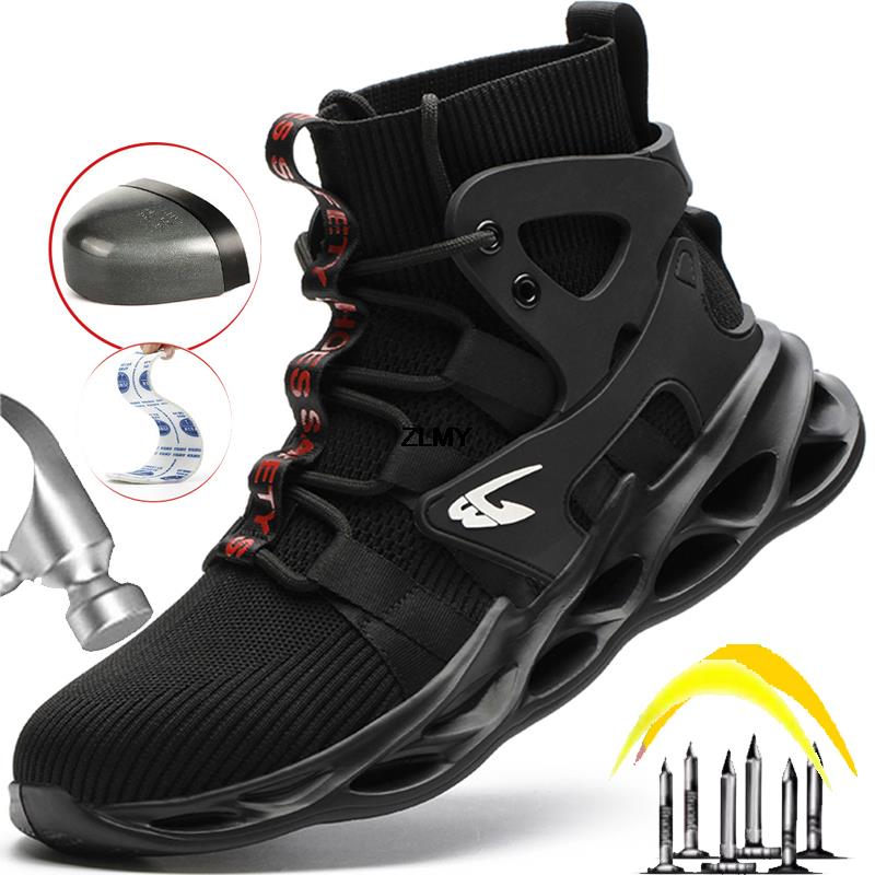 High Top Men Safety Shoes - High Black