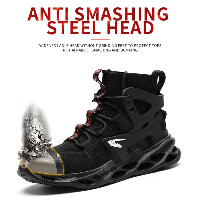 High Top Men Safety Shoes - High Black