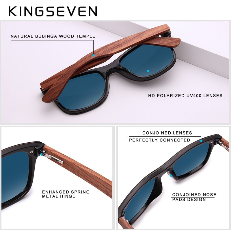 KINGSEVEN Natural Wooden Sunglasses Brown