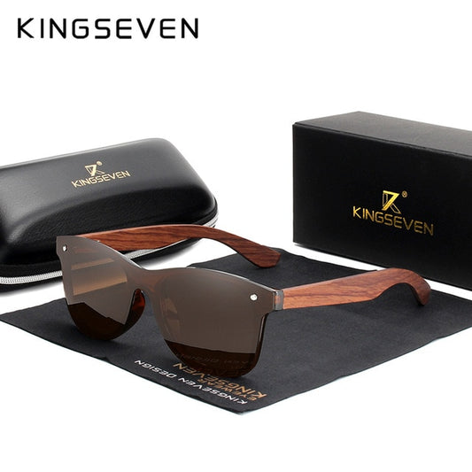 KINGSEVEN Natural Wooden Sunglasses Brown