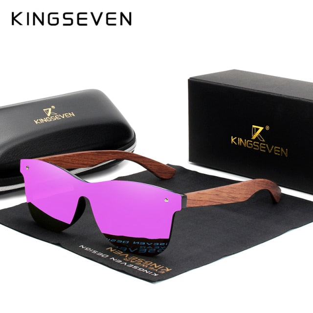 KINGSEVEN Natural Wooden Sunglasses Purple