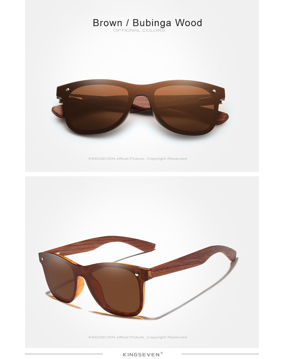 KINGSEVEN Natural Wooden Sunglasses Brown