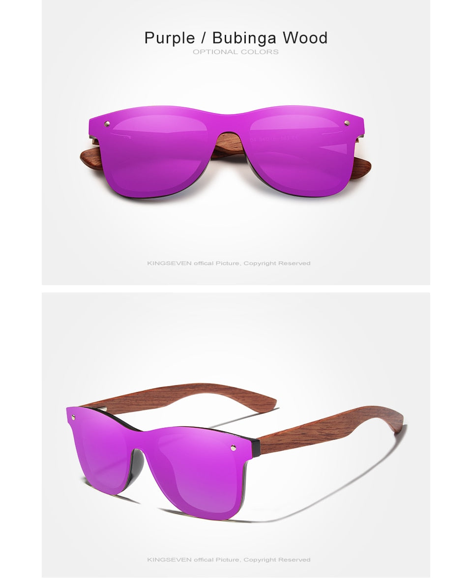 KINGSEVEN Natural Wooden Sunglasses Purple